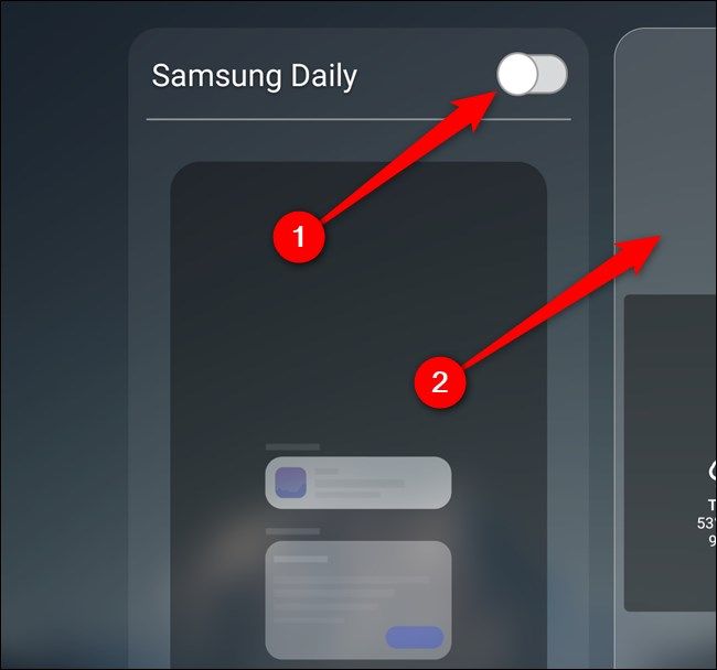 Samsung Galaxy S20 Toggle Off Samsung Daily and then Select the Home Screen