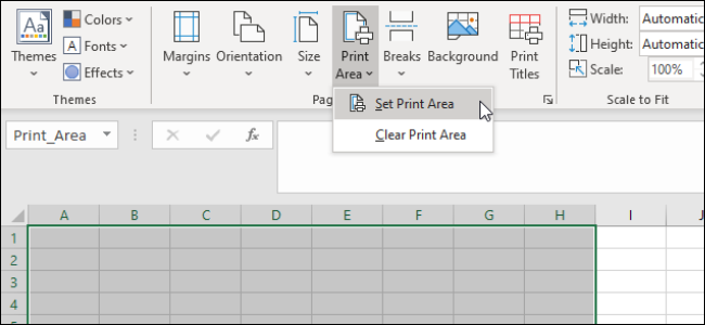 Excel - Print Area