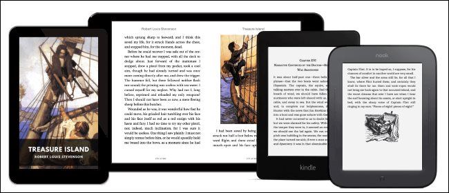 A free public domain ebook of Treasure Island on various tablet and e-readers.