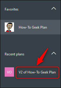 The copied plan displayed in the sidebar.