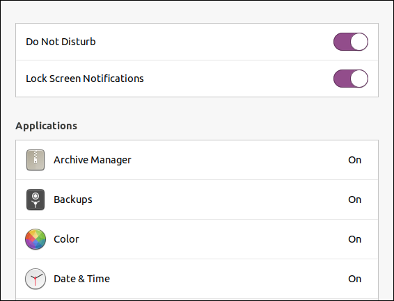 Ubuntu 20.04 lock screen notifications setting