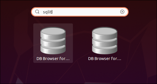 Two DB browser for SQLite icons in the search results