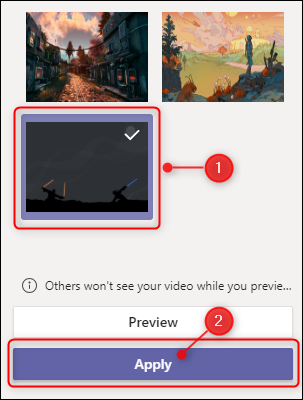 A custom image and the Apply button.