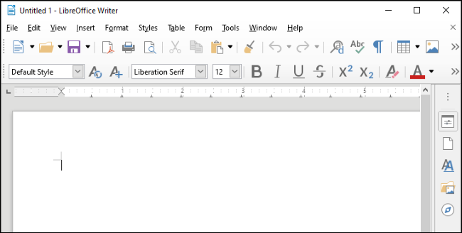 LibreOffice Writer on Windows 10