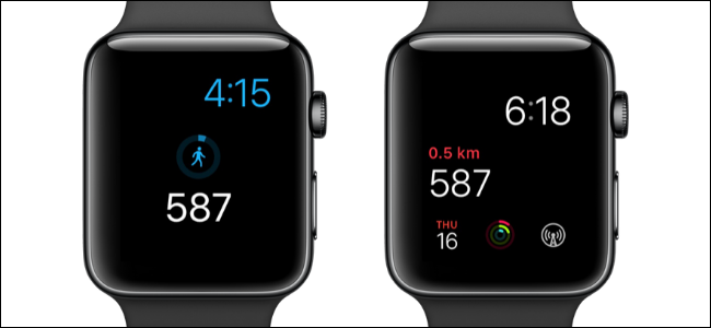 Apple Watch showing step count on the watch face