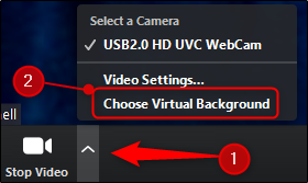 Choose virtual background option