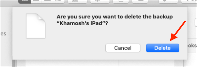 Click on Delete button from Finder popup