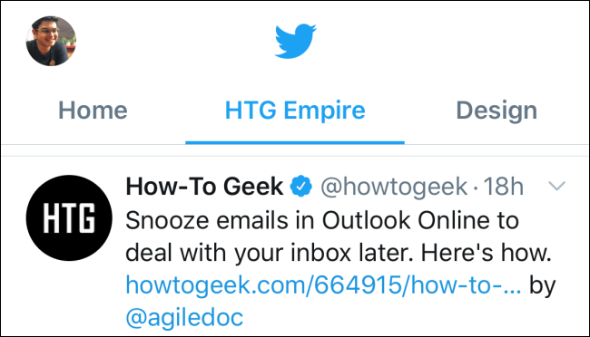 Lists as tabs on top of Twitter timeline