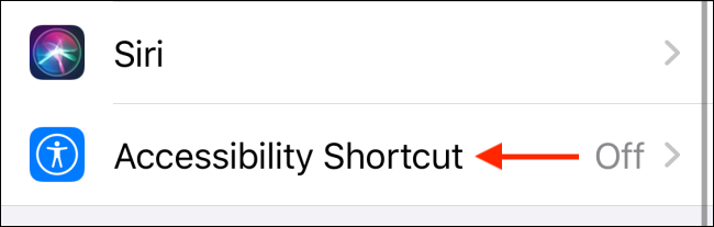 Tap on Accessibility Shortcut