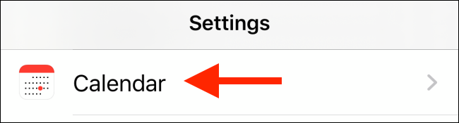 Tap on Calendar option from Settings
