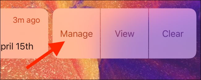 Tap on Manage from notification options