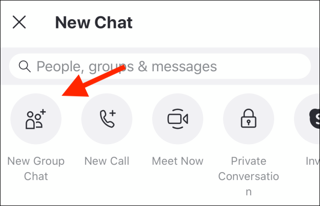 Tap on New Group Chat on mobile