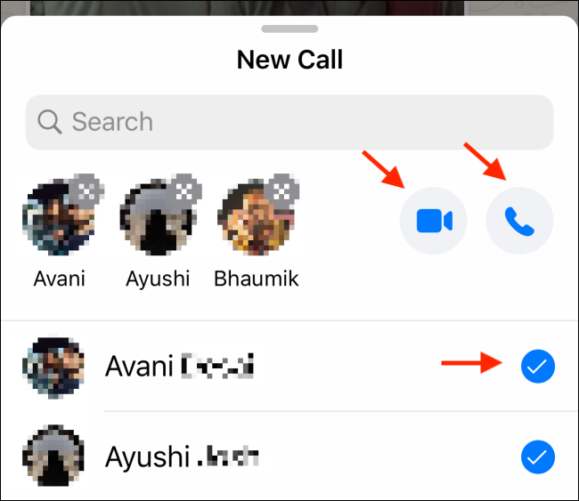 Tap on Video or Phone icons in WhatsApp group chat