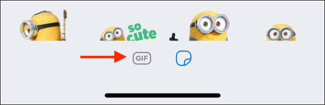 Tap on the GIF icon