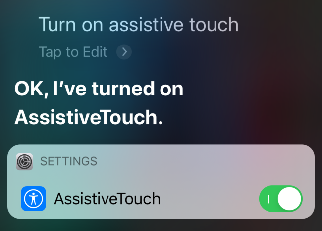 Turn on AssistiveTouch from Siri