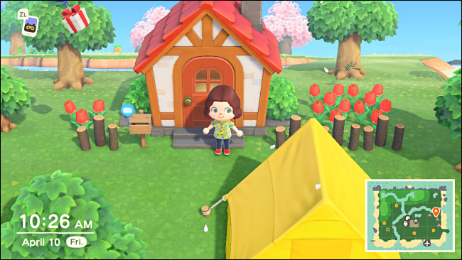 An annoying tent in Animal Crossing: New Horizons
