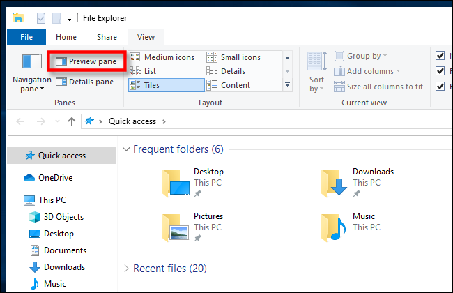 How to Show File Explorer's Preview Pane on Windows 10