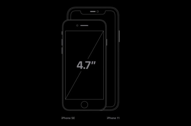 iPhone SE size comparison with iPhone 11