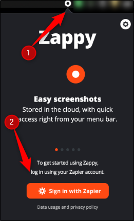 sign in to Zapier