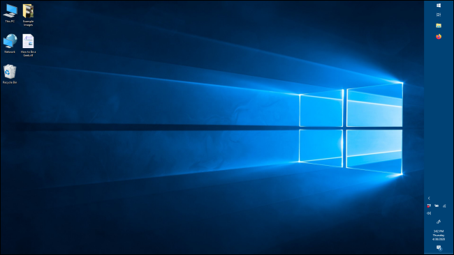The Taskbar in a vertical orientation in Windows 10