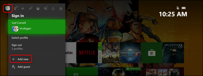 Xbox One Add New Profile