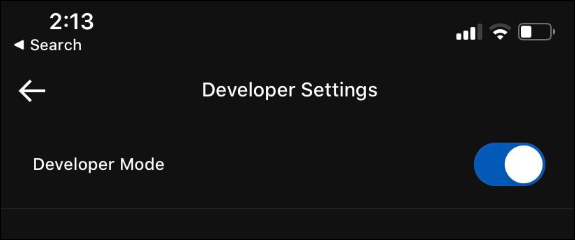 switch on developer mode