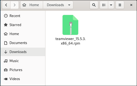 Downloaded TeamViewer RPM package file
