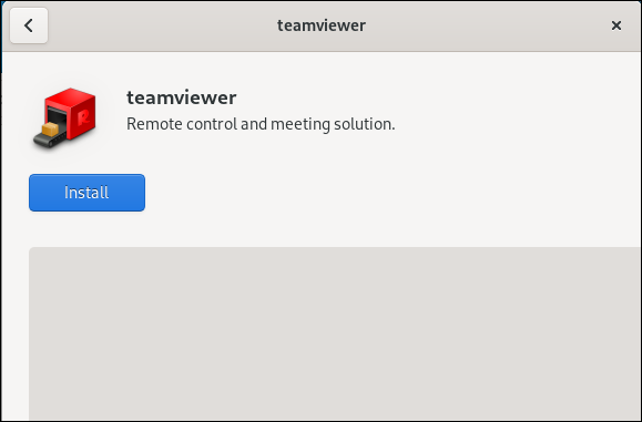 Fedora Software application showing the TeamViewer install option