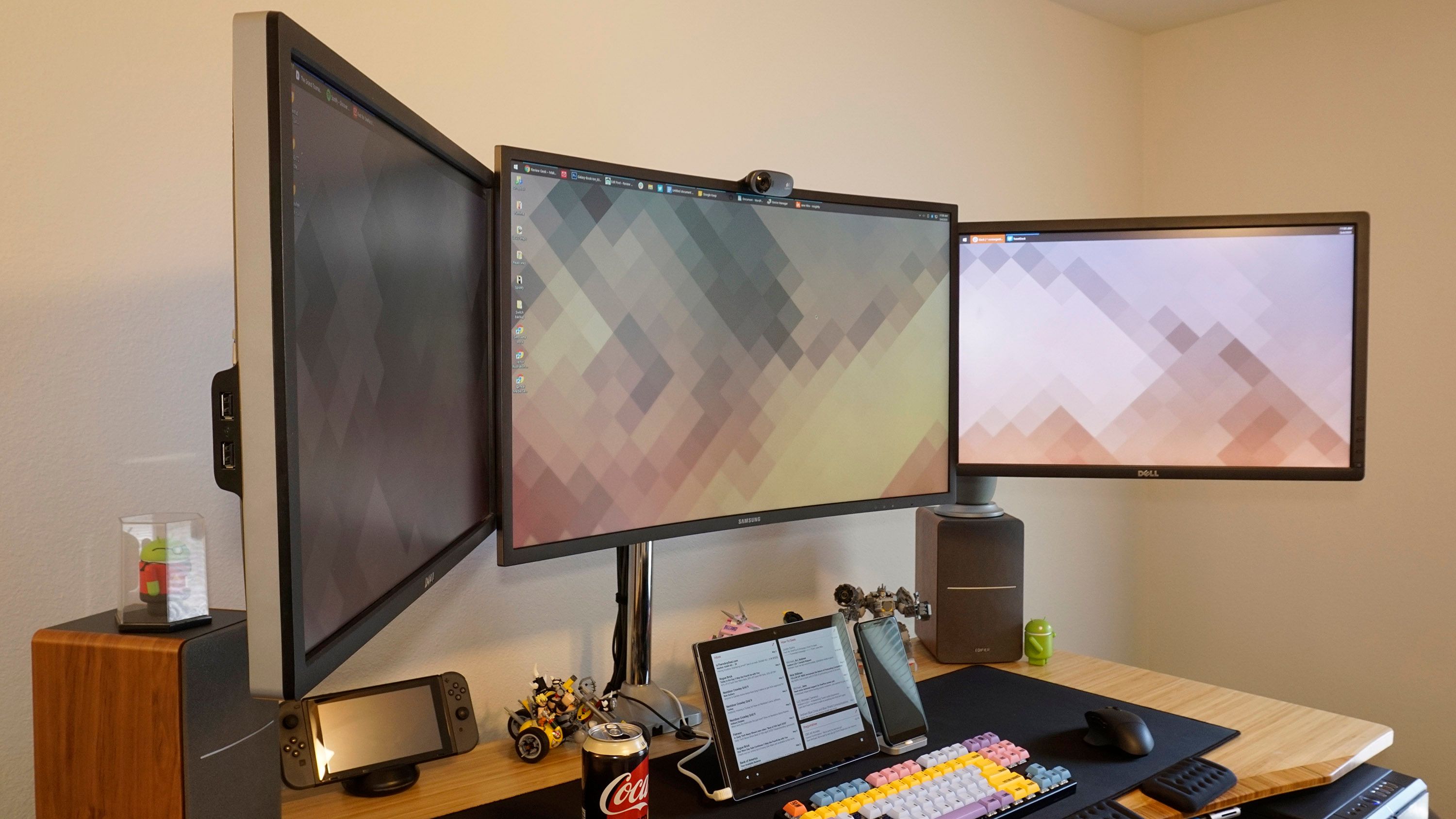 Triple monitor setup. 