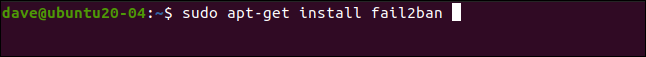 sudo apt-get install fail2ban in a terminal window