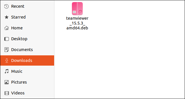 Downloaded TeamViewer DEB package file