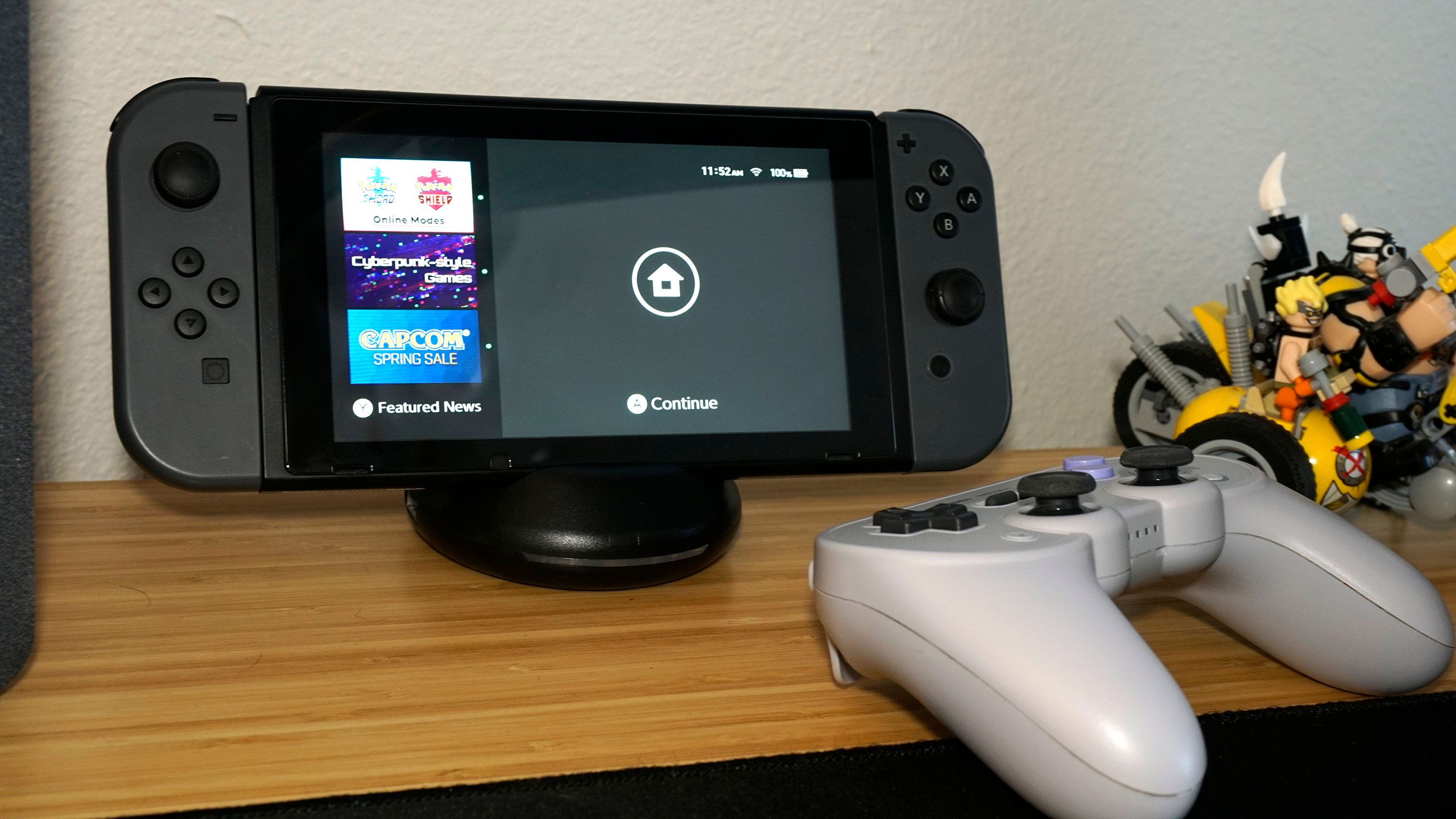 Nintendo Switch and 8BitDo controller. 
