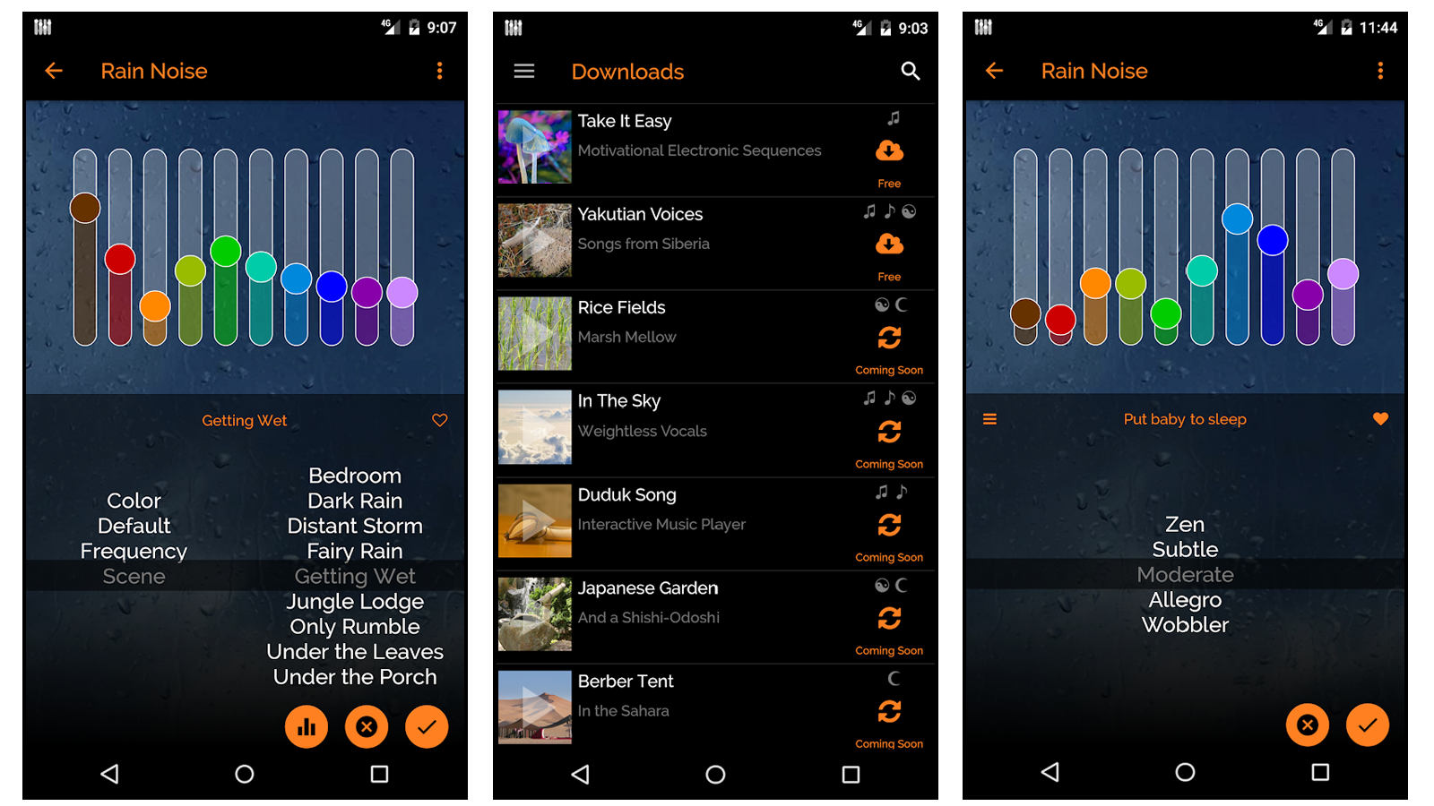 Customizing ambient noise in the myNoise app.
