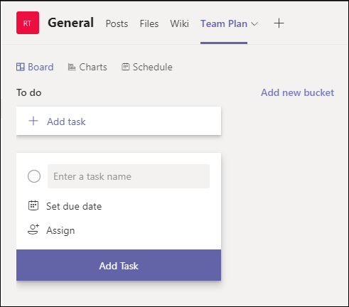 The new tab in your team, showing the newly created plan.