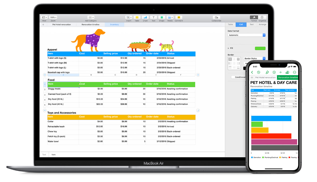 Apple iWork Numbers website