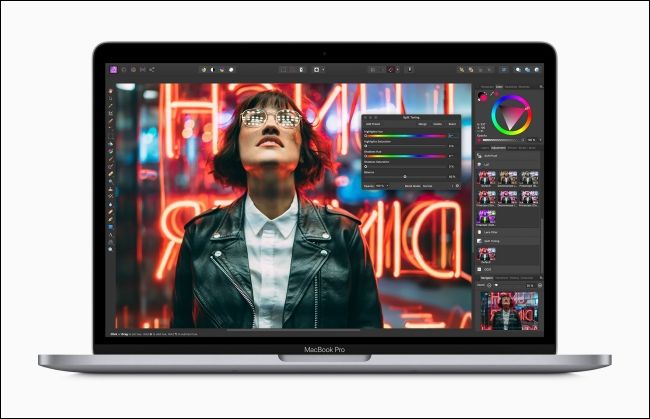 Apple MacBook Pro showing image editing app