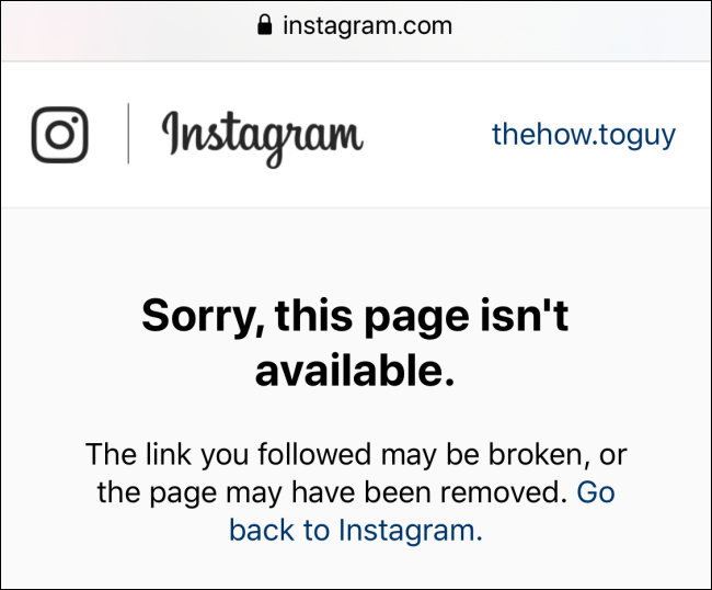 Can't open the profile URL for Instagram profile that has blocked you