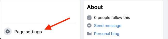 Click Page Settings from your Facebook Page
