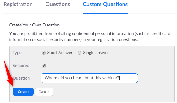 Create your own custom question