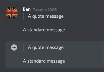 A single quote Discord message