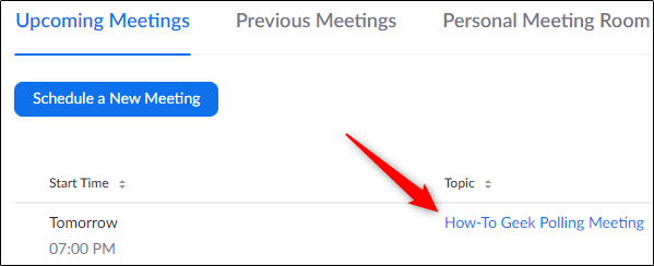 Name of the scheduled meeting