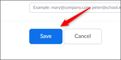 Save button for schedule meetings