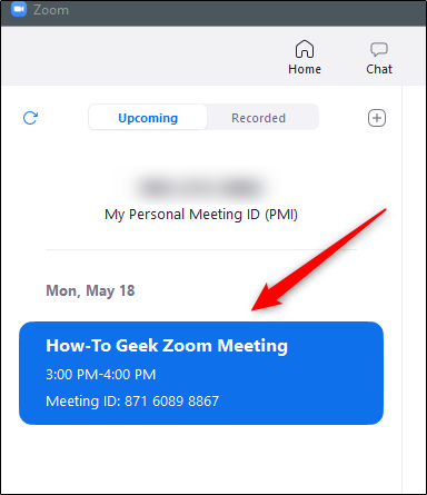 Schedule meeting in meetings tab