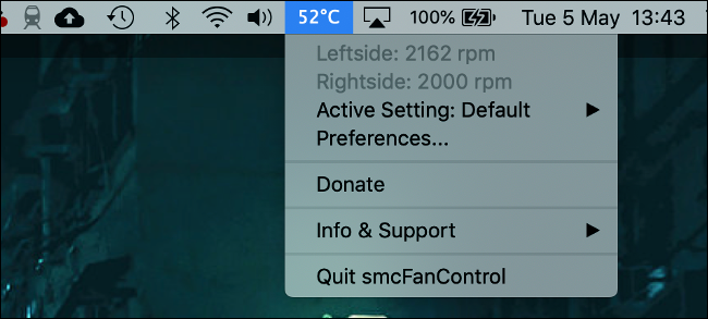 smcFanControl for macOS with Temperature Display