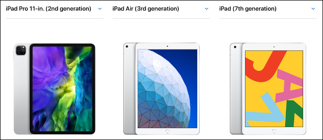 iPad, iPad Air, and iPad Pro 11-inch Comparison