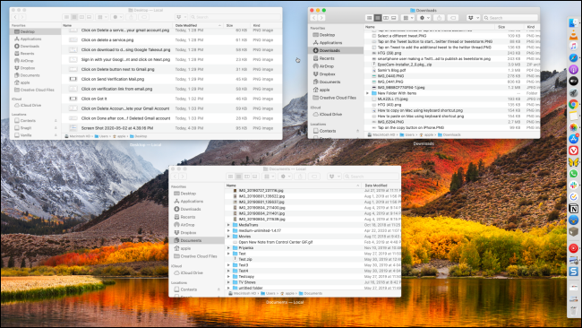 Showing all open windows for Finder from app switcher