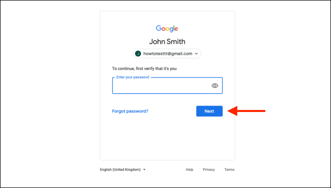 Sign in with your Google Account and click on Next
