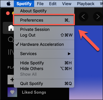 Press Spotify > Preferences on macOS