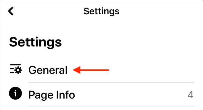 Tap General from Settings