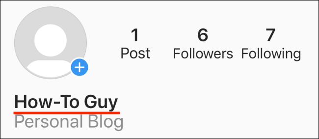 The new Instagram name shown in Profile